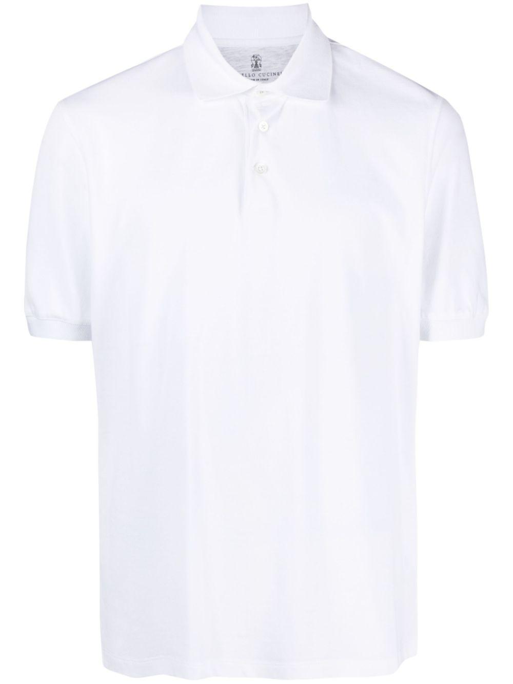 BRUNELLO CUCINELLI Versatile Ribbed Collar Polo Shirt In White Product Image