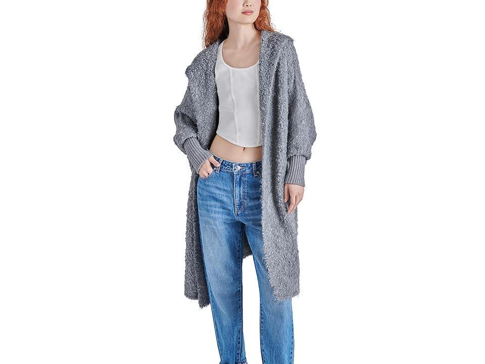 Steve Madden Delsey Hooded Fuzzy Knit Sweater Coat Product Image