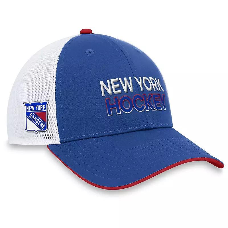 Mens Fanatics Branded Blue New York Rangers Authentic Pro Rink Trucker Adjustable Hat Product Image