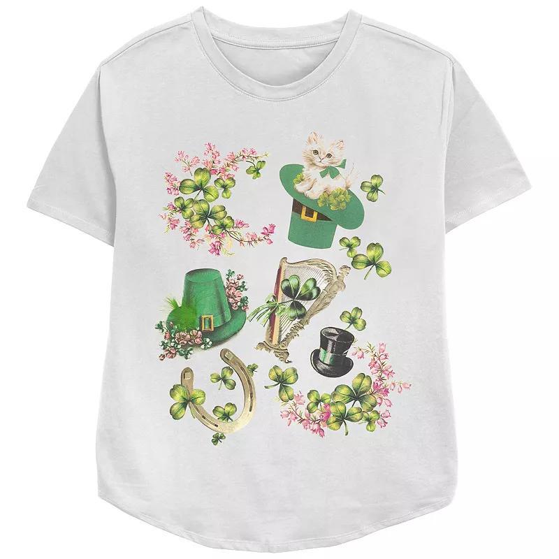 Womens Lucky Collage Graphic Tee, Girls Product Image