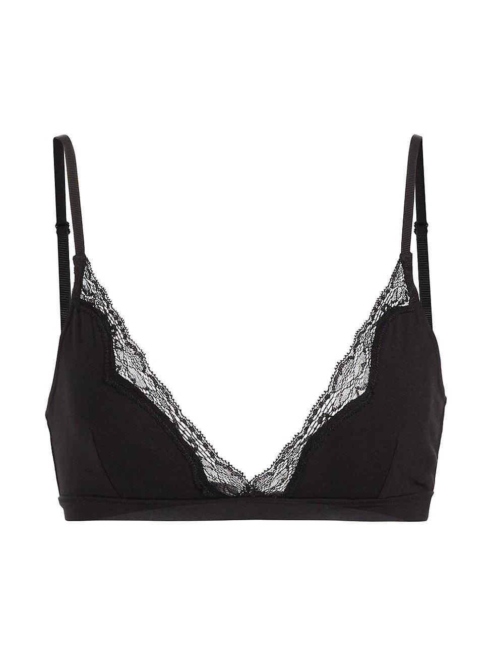 Womens Gabi Lace-Trimmed Stretch Cotton Bralette Product Image