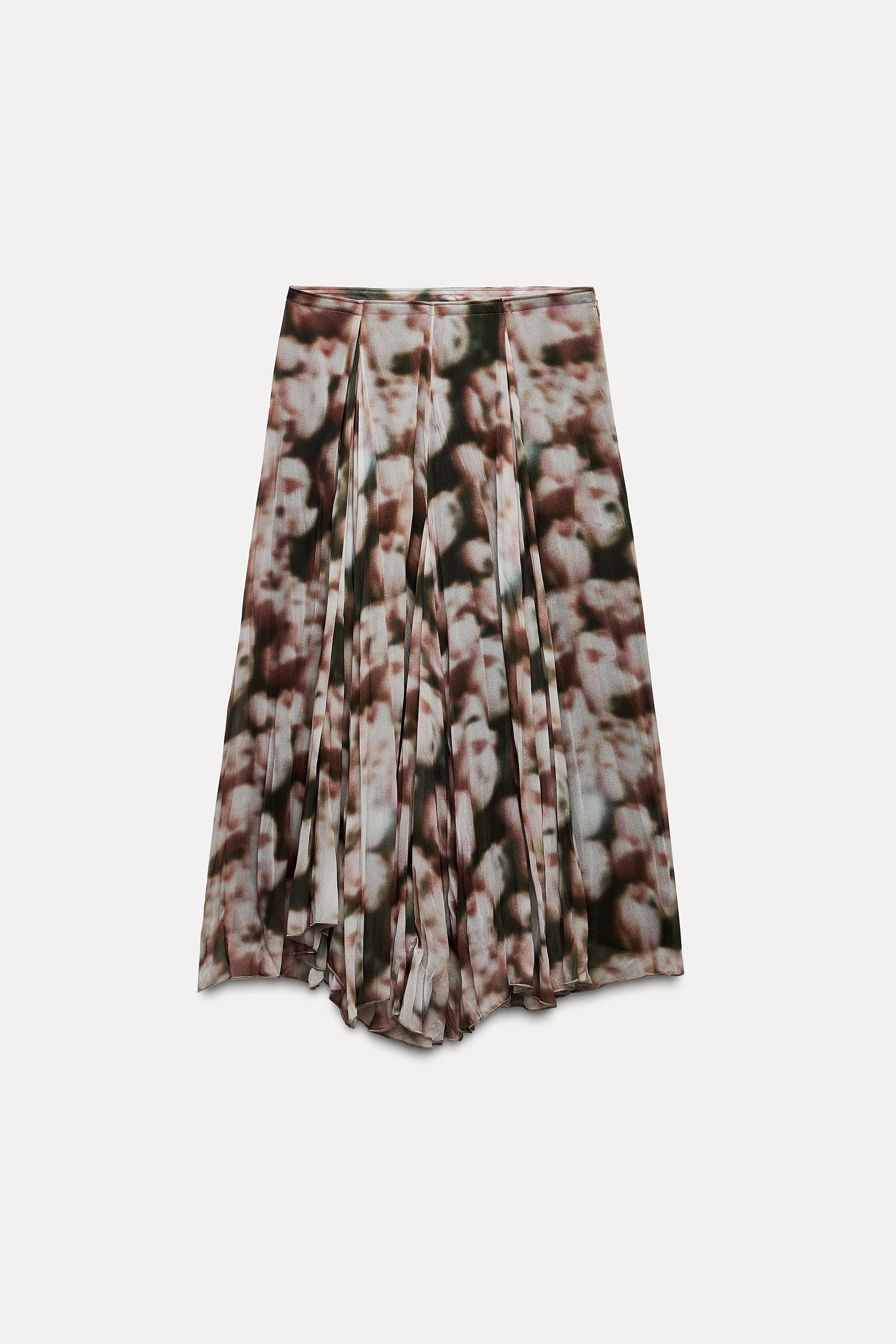 PRINTED BOX PLEAT SKIRT ZW COLLECTION Product Image