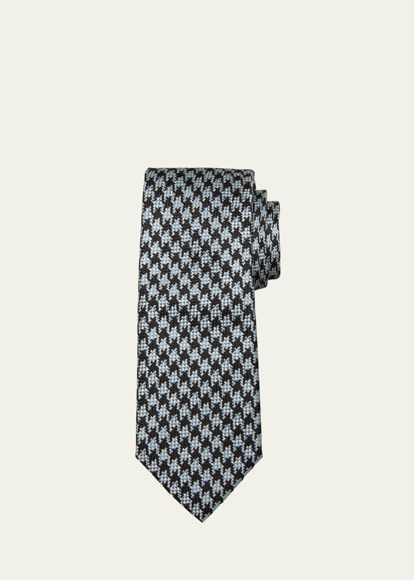 Mens Mulberry Silk Houndstooth Tie Product Image