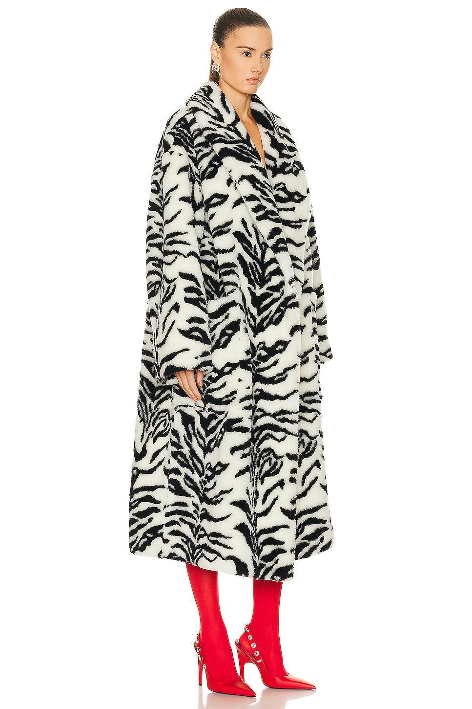 THE ATTICO Faux Fur Coat Black,White. (also in ). Product Image