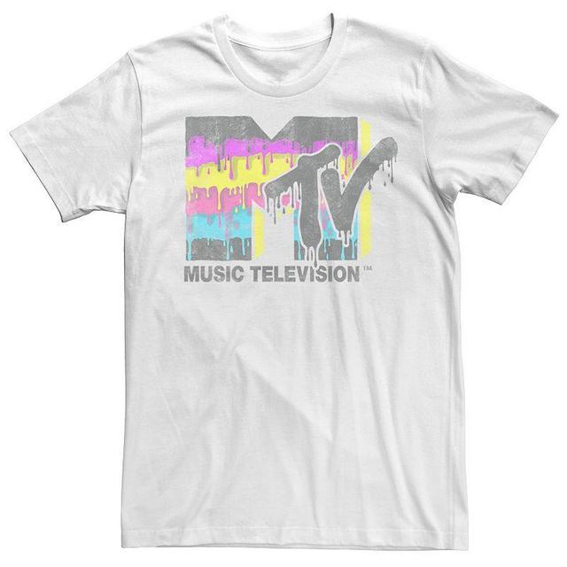 Mens MTV Layered Paint Drip Vintage Logo Short Sleeve Tee Product Image