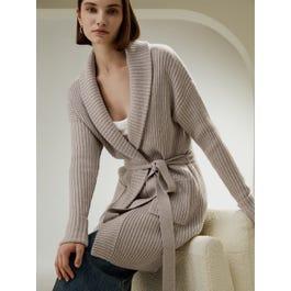 Merino Wool Shawl Collar Cardigan Product Image