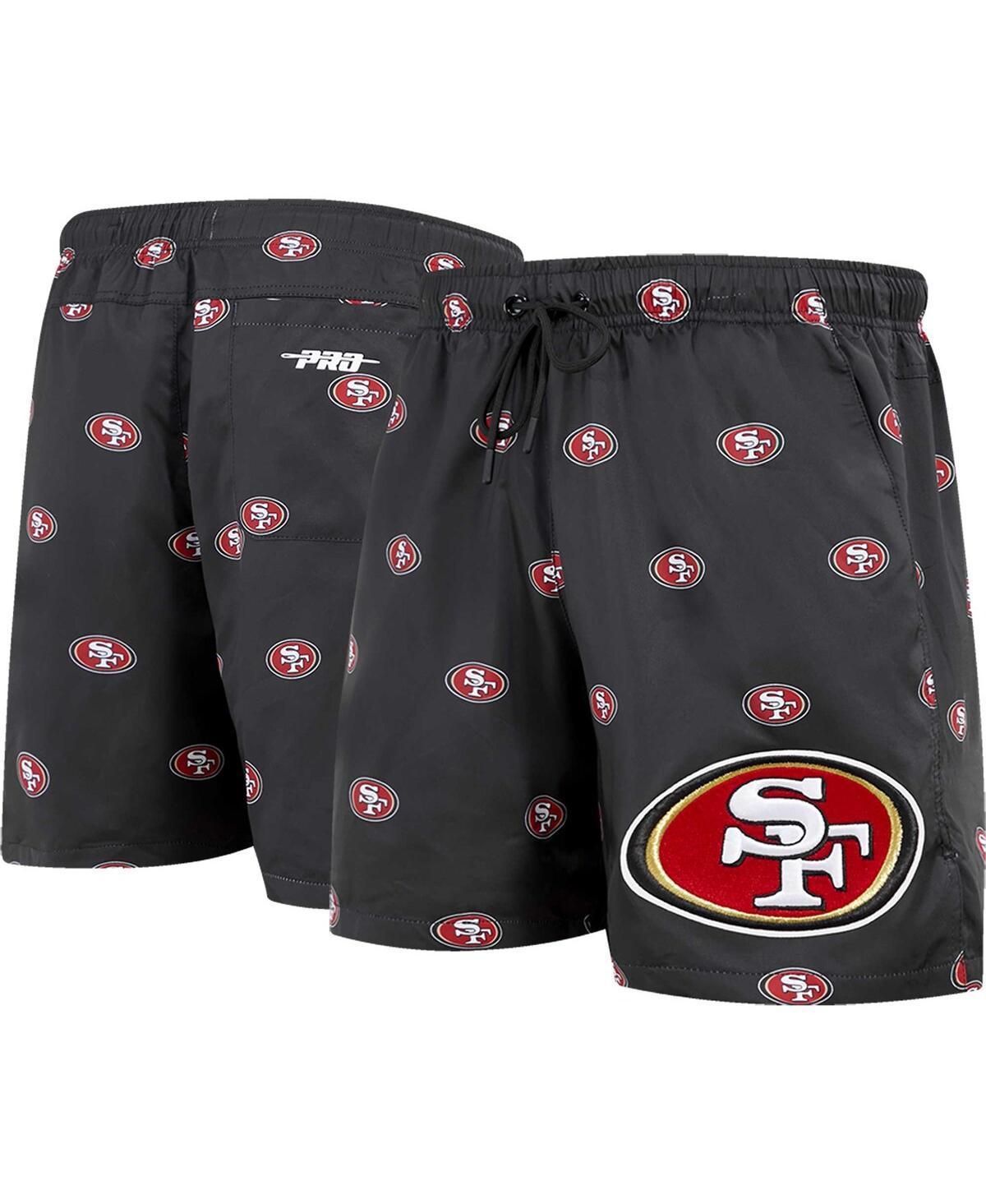 Mens Pro Standard Black San Francisco 49ers Allover Print Mini Logo Shorts Product Image