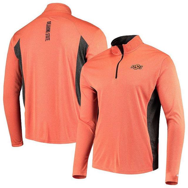 Mens Colosseum Heathered /Black Oklahoma State Cowboys Audible Quarter-Zip Pullover Windshirt Jacket Product Image