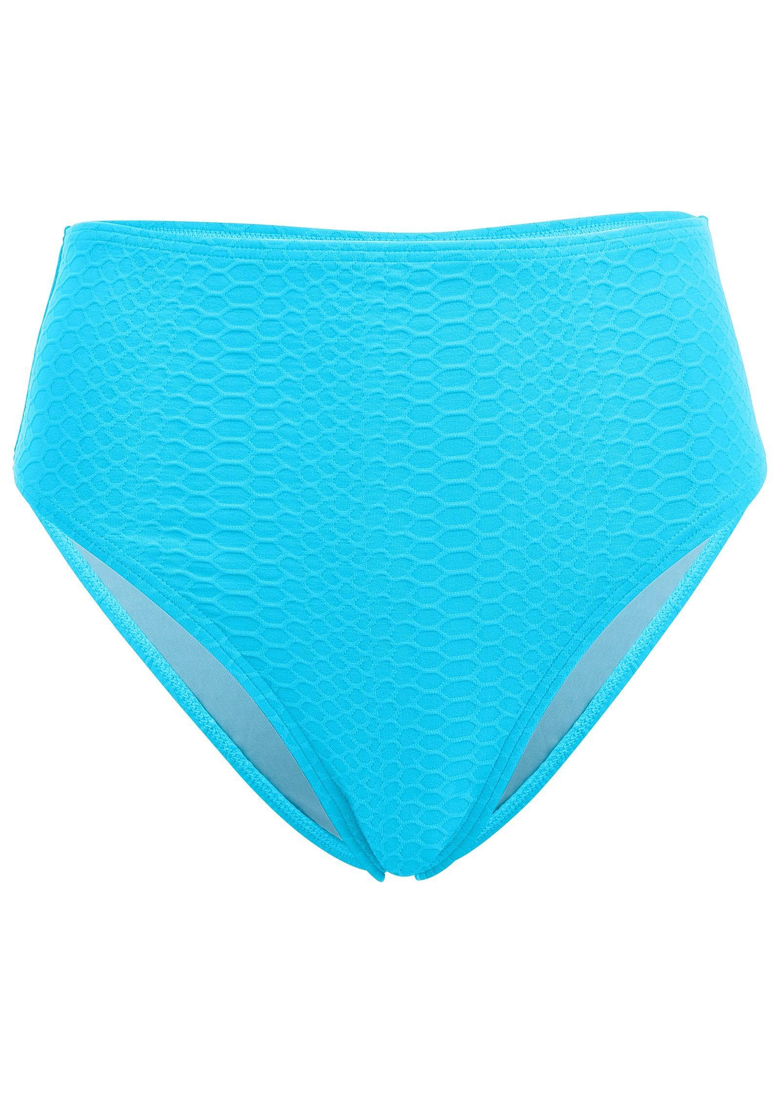 High-Waist Bikini Bottom - Aqua Product Image