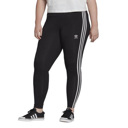 adidas Originals Womens Adicolor Classics 3-Stripes Tights (Plus Size) - Black/White Product Image