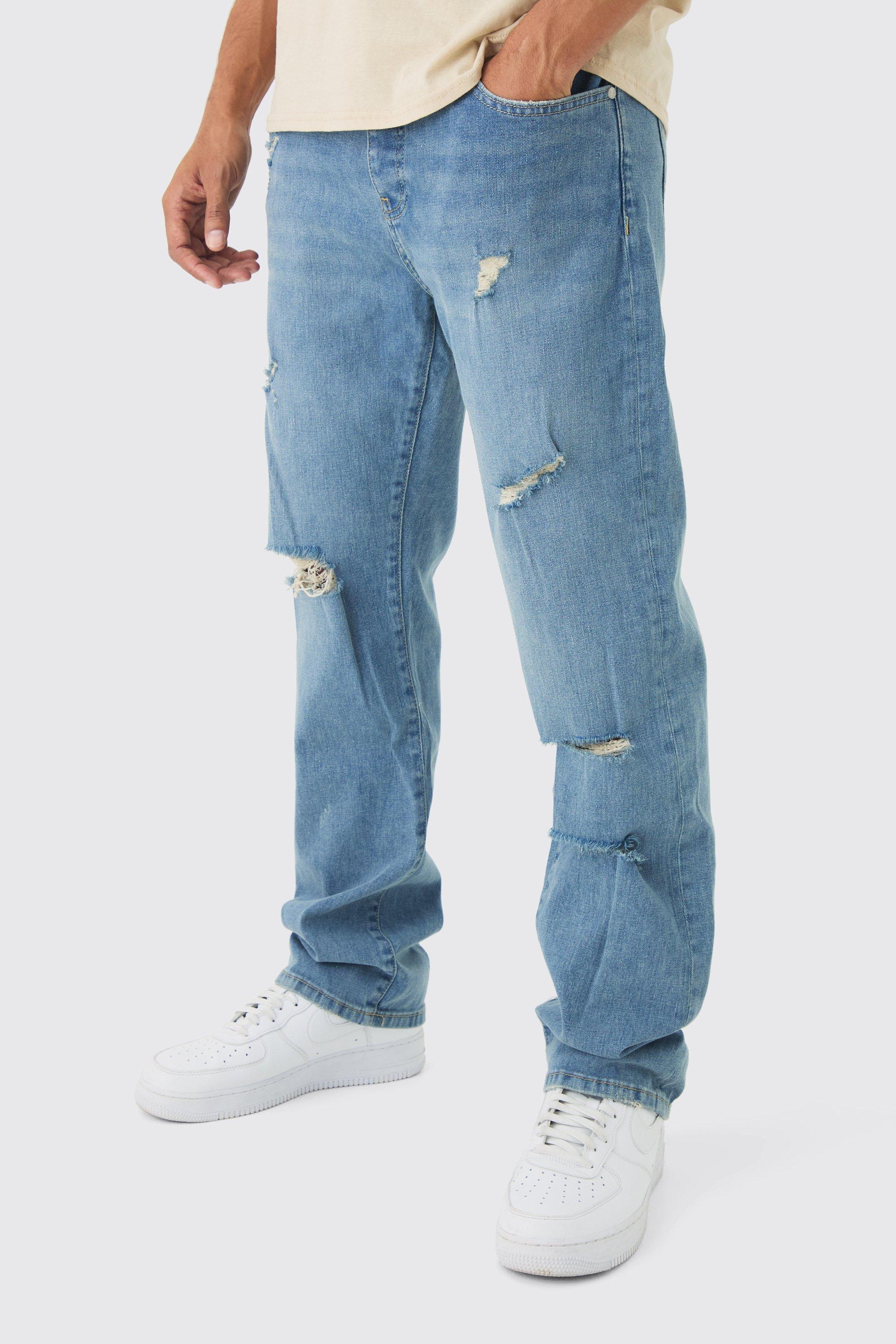 Straight Leg Ripped Jeans | boohooMAN USA Product Image