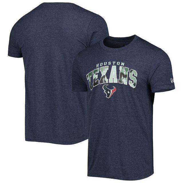 Mens New Era Heathered Houston Texans Training Collection T-Shirt Blue Product Image