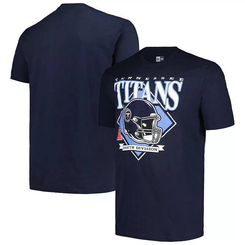 Mens New Era Tennessee Titans Big & Tall Helmet T-Shirt Blue Product Image