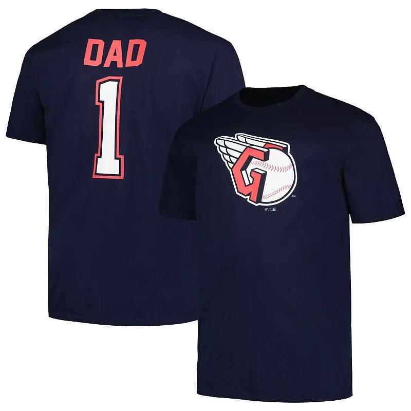 Mens Profile Navy Cleveland Guardians Big & Tall #1 Dad T-Shirt Grd Blue Product Image