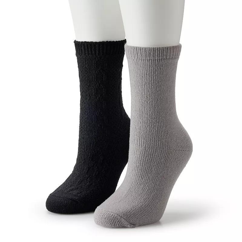 Womens Sonoma Goods For Life 2-pk. Cable Knit Crew Socks Product Image