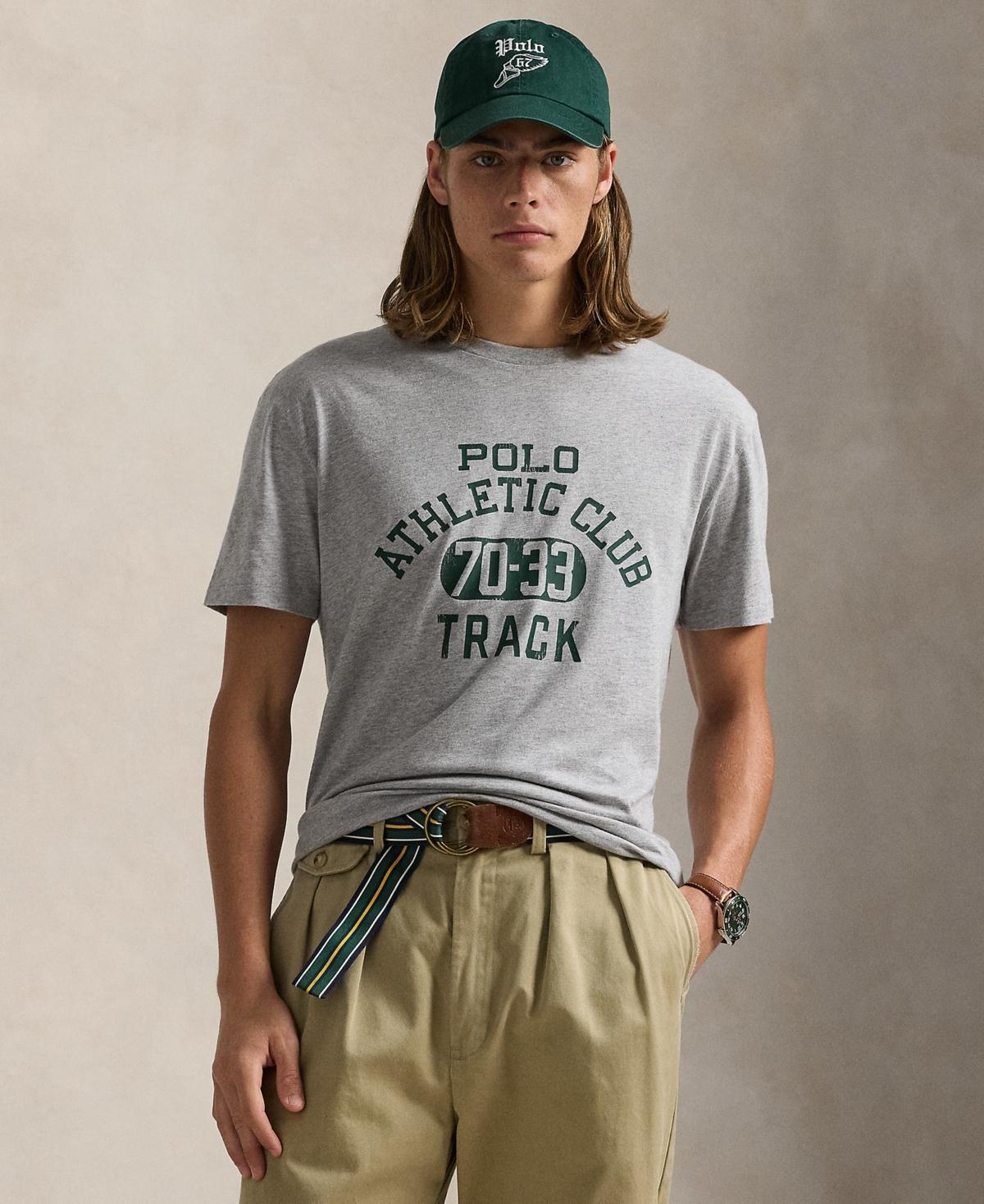 POLO RALPH LAUREN Men's Classic-fit Jersey Graphic T-shirt In Grey Htr Product Image