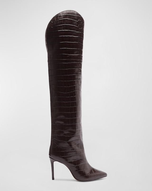 Schutz Maryana Croc Embossed Over the Knee Boot Product Image