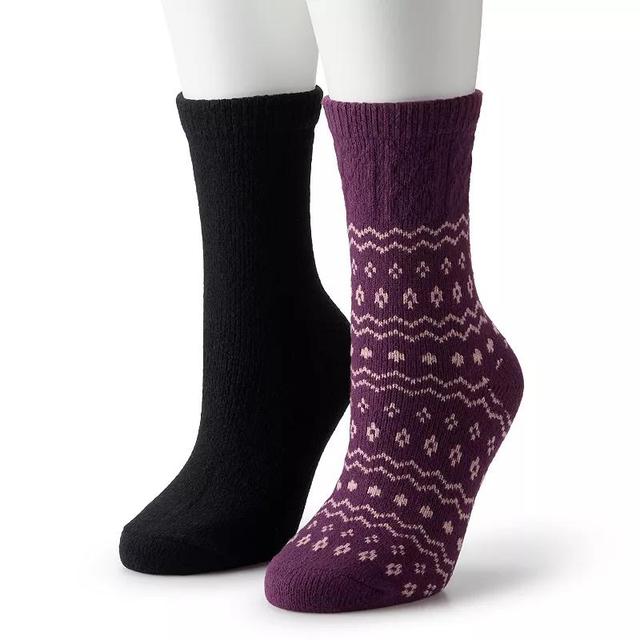 Womens Sonoma Goods For Life 2-pk. Cable Chevron Crew Socks Product Image