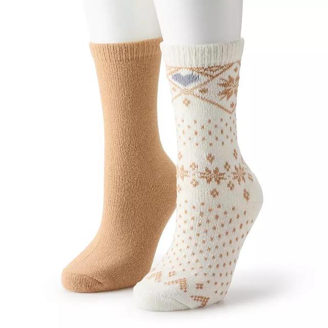 Womens Sonoma Goods For Life 2-Pack Snowflake Crew Socks Product Image