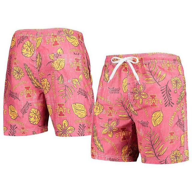 Mens Wes & Willy Cardinal Iowa State Cyclones Vintage Floral Swim Trunks Product Image