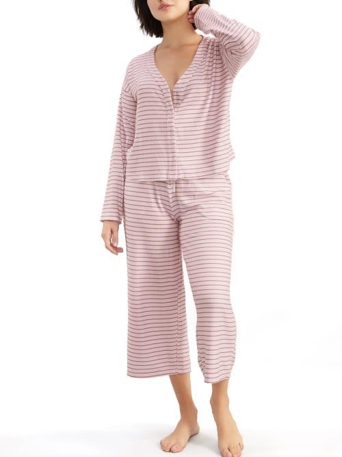 Cardigan Knit Cropped Pajama Set Product Image