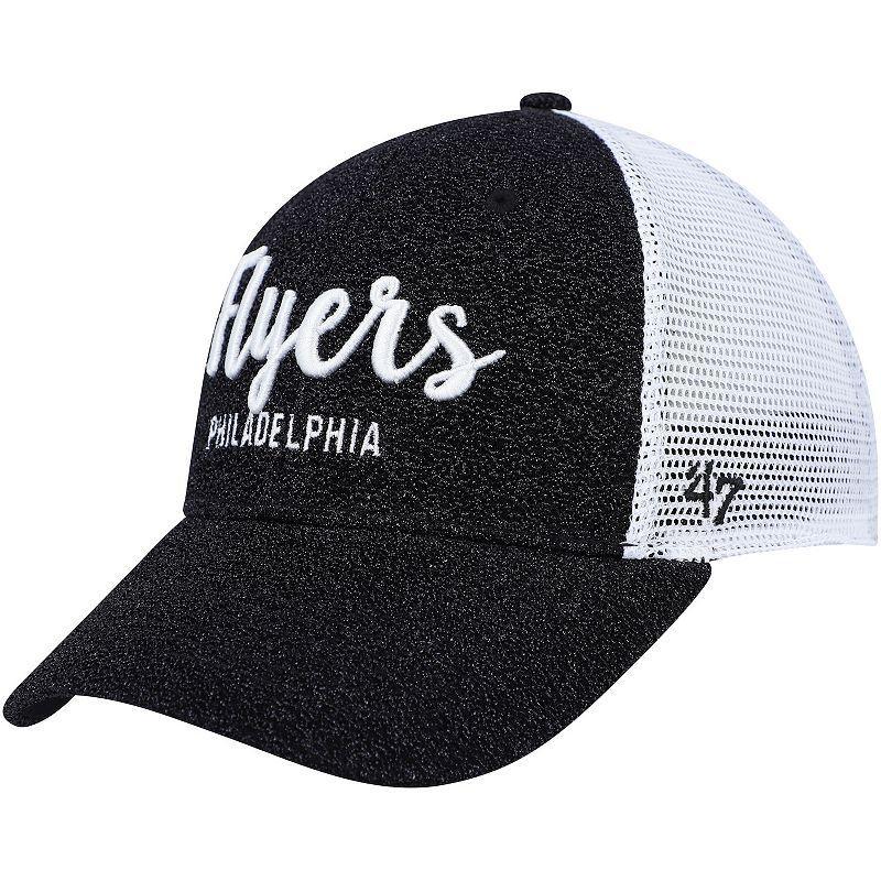 Womens 47 Black/White Philadelphia Flyers Encore MVP Trucker Snapback Hat Product Image