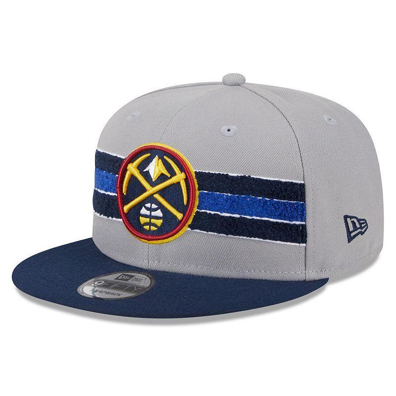 Mens New Era Gray Denver Nuggets Chenille Band 9FIFTY Snapback Hat Product Image