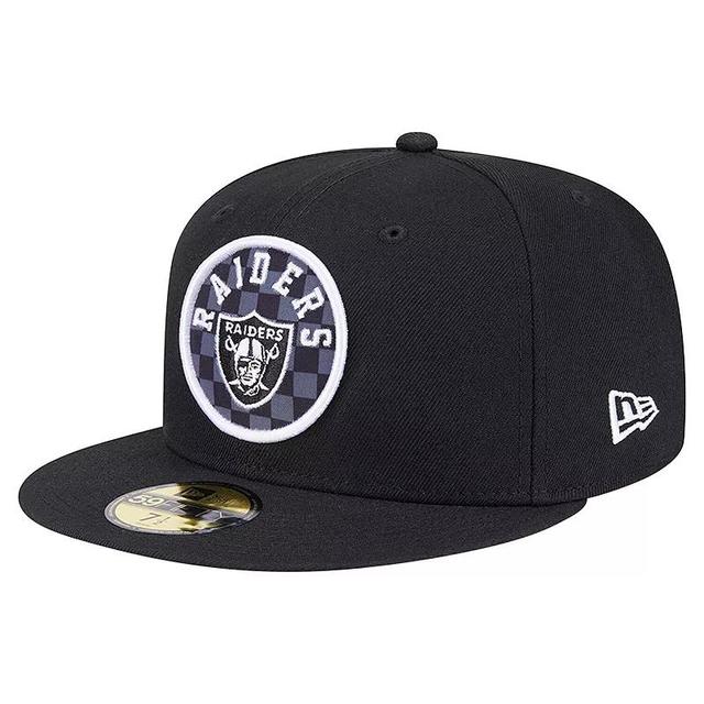 Mens New Era Black Las Vegas Raiders Checkered 59FIFTY Fitted Hat Product Image