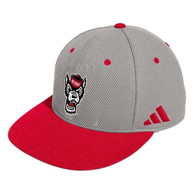 Mens adidas Gray NC State Wolfpack On-Field Baseball Fitted Hat Product Image