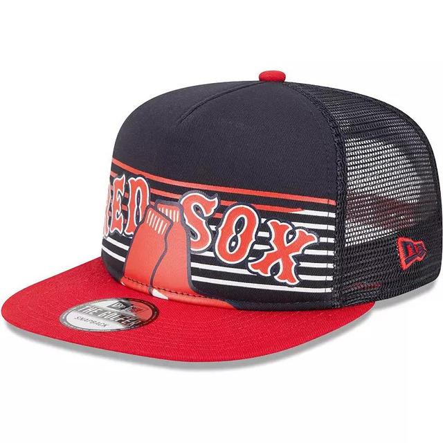 Mens New Era Navy Boston Red Sox Speed Golfer Trucker Snapback Hat Product Image