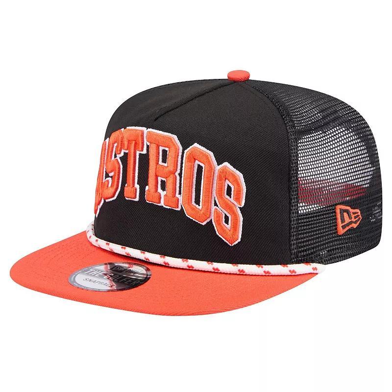 Mens New Era Houston Astros Throwback Meshback Golfer Hat Product Image