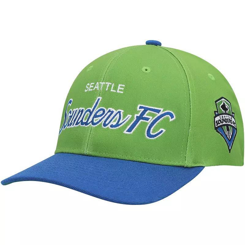 Mens Mitchell & Ness Seattle Sounders FC Team Script 2.0 Stretch Snapback Hat Product Image