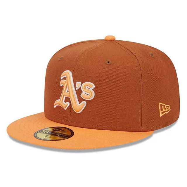 Mens New Era Brown/Orange Oakland Athletics Spring Color Basic Two-Tone 59FIFTY Fitted Hat Product Image