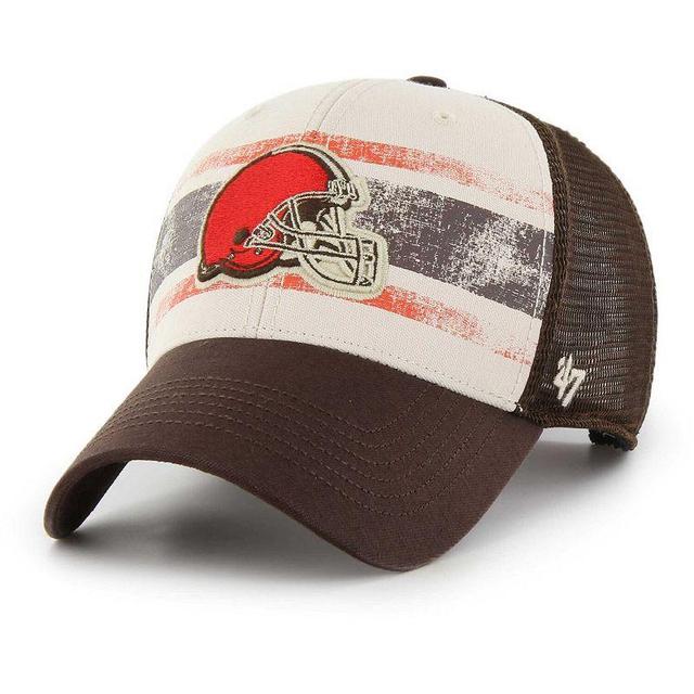 Mens 47 Brand Cream Distressed Cleveland Browns Breakout Mvp Trucker Adjustable Hat Product Image