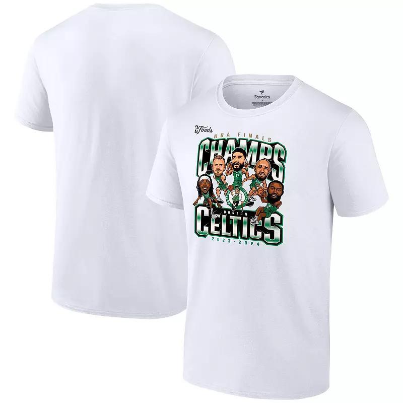 Mens Fanatics Boston Celtics 2024 NBA Finals Champions Pull Up Jumper Caricature T-Shirt Product Image