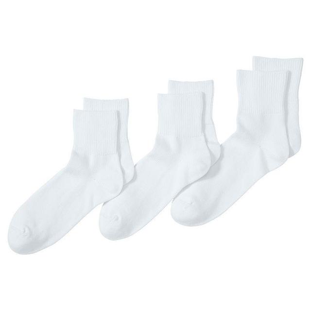 Mens Lands End 3-Pack Cotton Rib Quarter-Crew Socks Product Image