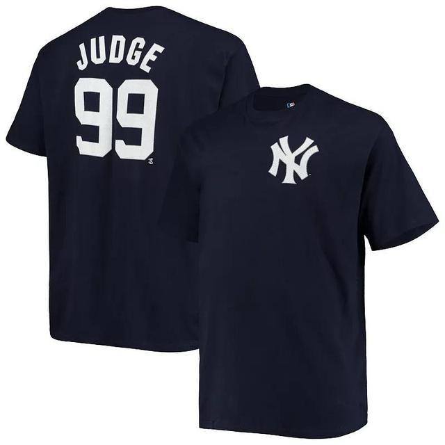 Mens Aaron Judge New York Yankees Big & Tall Name & Number T-Shirt Blue Product Image