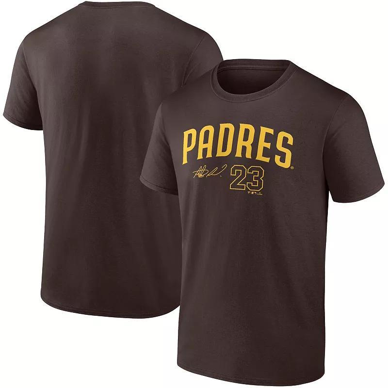 Mens Fanatics Fernando Tatis Jr. Brown San Diego Padres Player Name and Number T-shirt Product Image