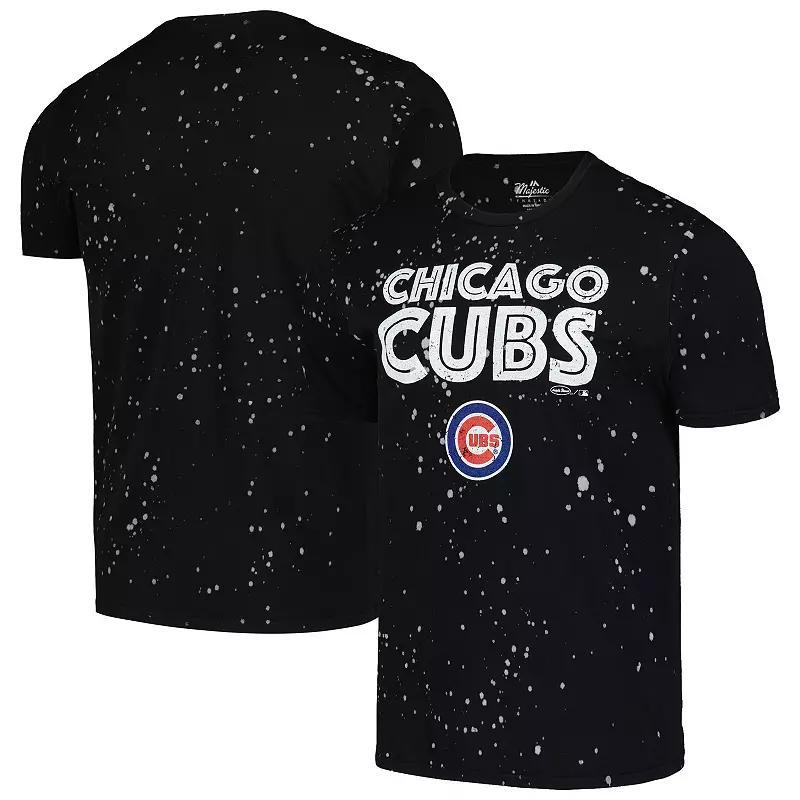 Mens Majestic Threads /White Chicago Cubs Splatter T-Shirt Product Image