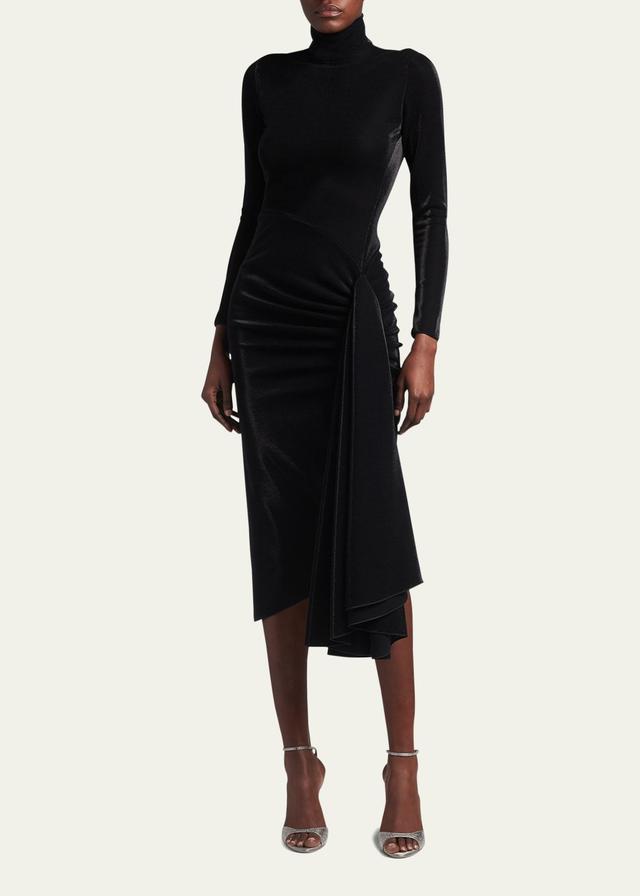 Womens Draped Jersey Dress Product Image