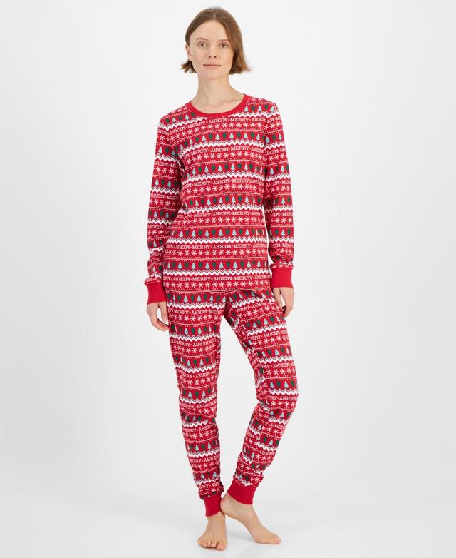 Family Pajamas Womens 2-Pc. Cotton Merry Mix It Matching Family Christmas Pajamas Set, Created for Macys Product Image