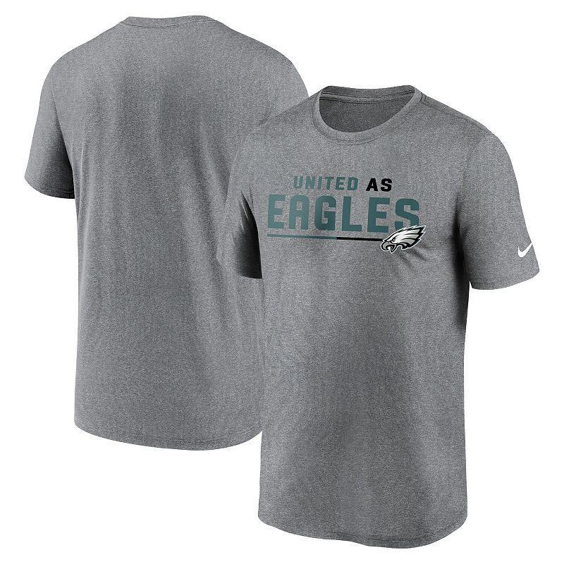 Mens Nike Heather Gray Philadelphia Eagles Legend Team Shoutout Performance T-Shirt Product Image