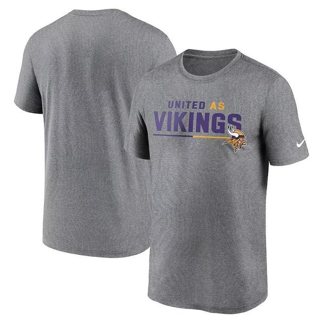 Mens Nike Heather Gray Minnesota Vikings Legend Team Shoutout Performance T-Shirt Product Image