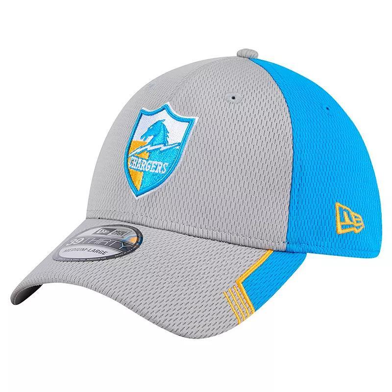 Mens New Era Gray Los Angeles Chargers Throwback Active Visor Trim 39THIRTY Flex Hat Product Image