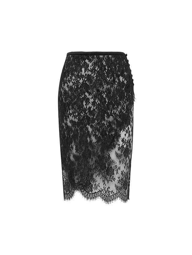 Womens Wrap Pencil Skirt in Lace Product Image