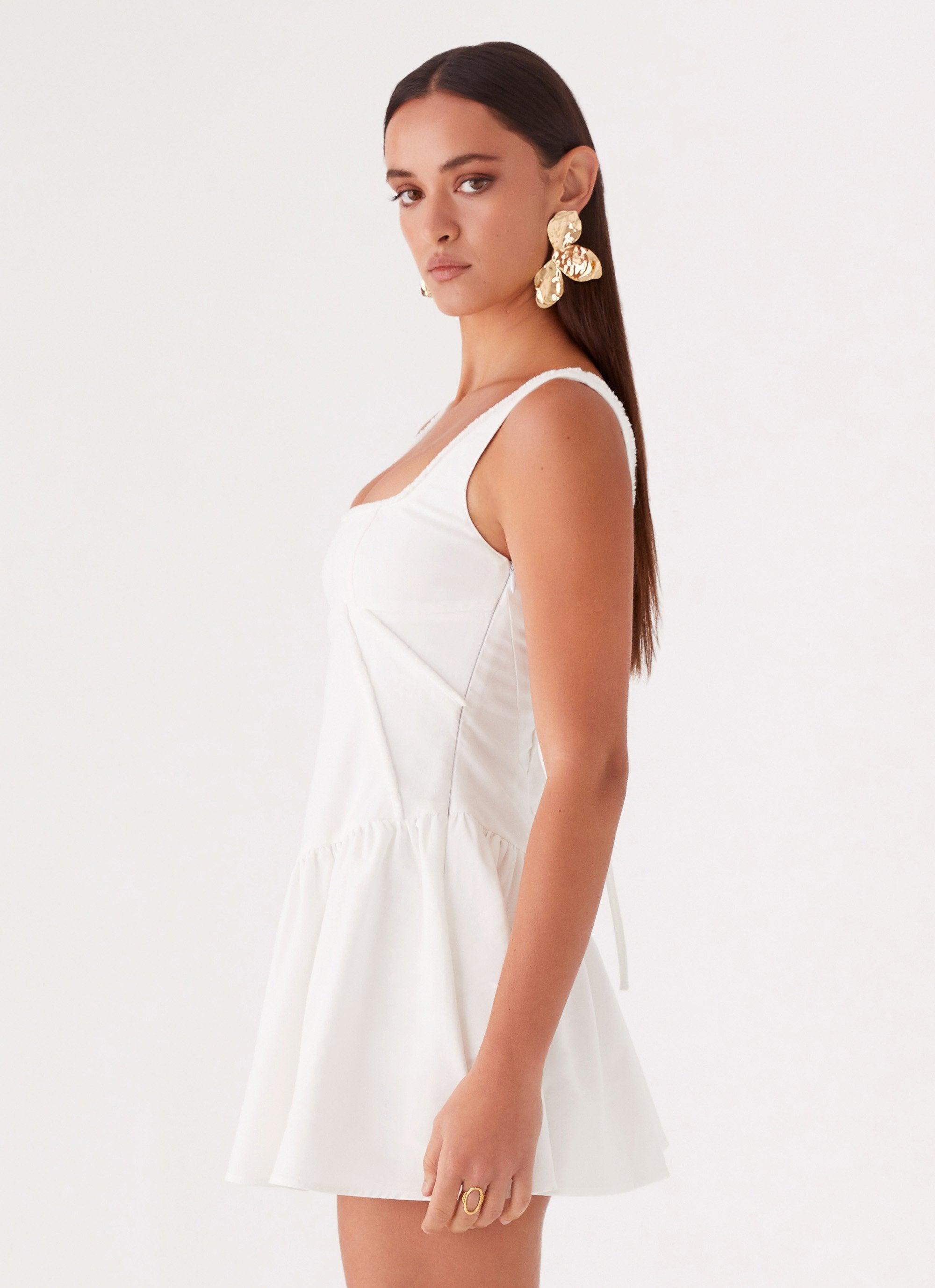 Mollie Linen Mini Dress - White Product Image