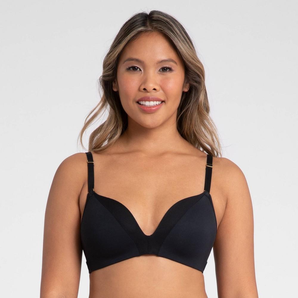 All.You. LIVELY Womens All Day Deep V No Wire Bra - Jet Black 32B Product Image