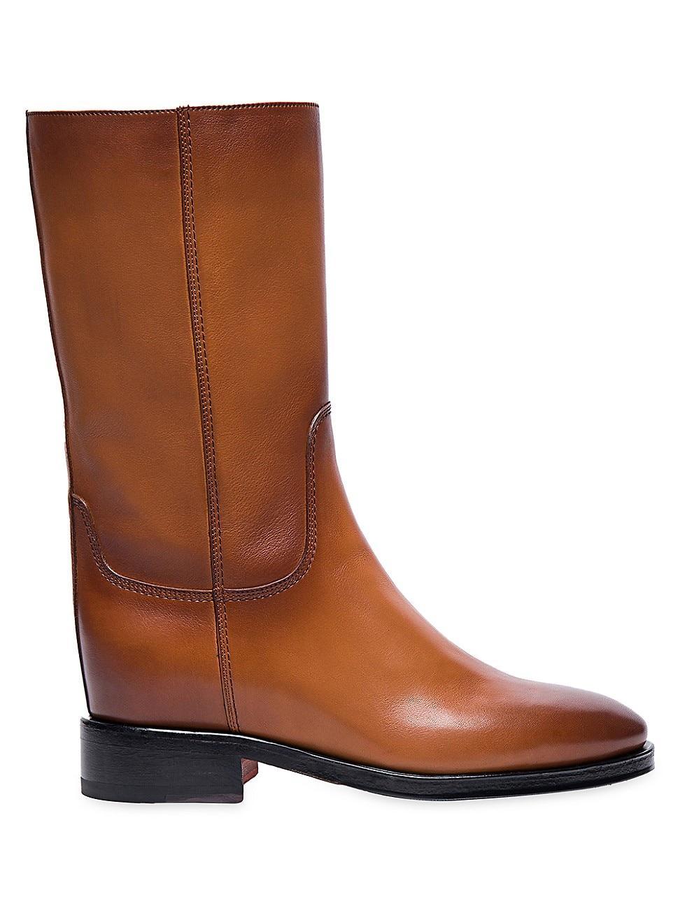 Womens Fleeces Leather Mid-Calf Boots Product Image