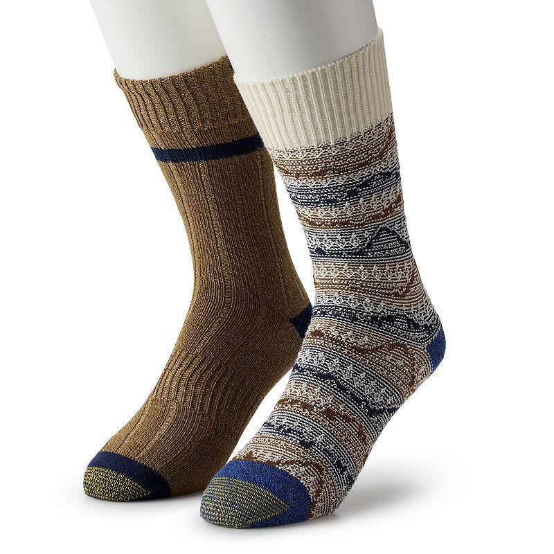 Mens GOLDTOE 2-Pack Horizon Textured Crew Socks Ivory Horizon Product Image