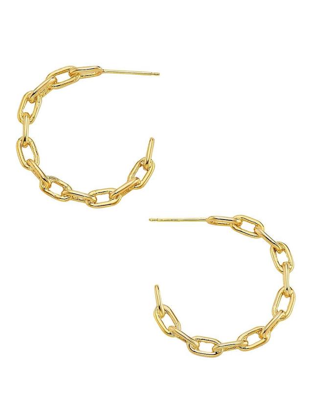 Womens Heavy Metal 14K Yellow Gold Large Oval Link Huggie Earrings Product Image